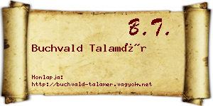 Buchvald Talamér névjegykártya